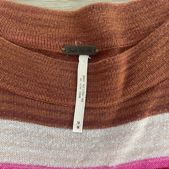 Free People Womens Show Off Your Stripes Knit Mock Neck Sweater - Size Medium - Picture 3 of 5